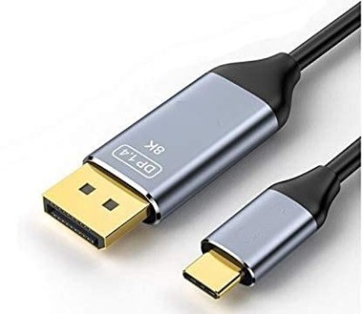microware USB Type C Cable 2 A 1.8 m 8K USB C to DisplayPort 1.8m Cable 8K@60Hz 4K@60Hz 4K@144Hz Type-C to DP 1.4 Display Port HBR3 32.4Gbps Thunderbolt 3 Compatible for MacBook iPad Pro Air XPS Spectre Envy Surface Book Zenbook(Compatible with MacBook, Dell, NoteBook, ChromeBook Pixel, Black)