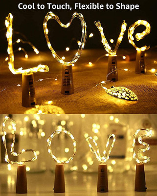 Ryme 20 LEDs 2 m Yellow Steady Bottle Rice Lights(Pack of 4)