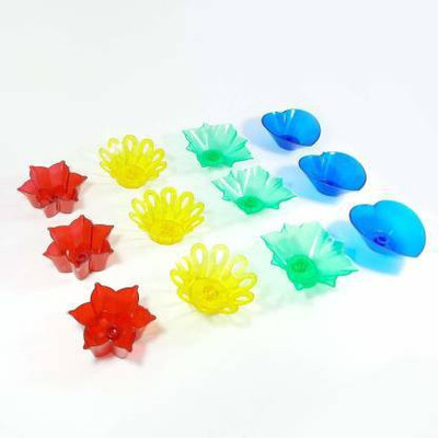 IMPECT.E 3D Shadow Reflection Floating Plastic Lamp Table Diya Set (Height: 3 inch) Plastic (Pack of 12) Table Diya Set(Height: 2 inch)