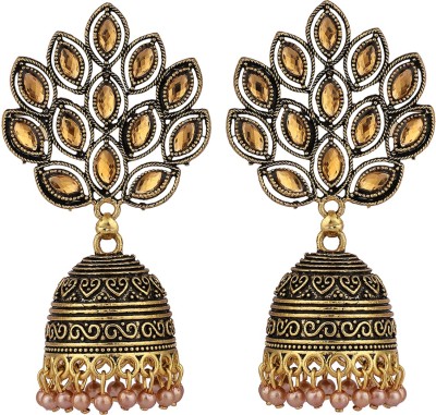 Styylo Jewels STYYLO JEWELS Gold Plated Traditional Jhumka Earring Cubic Zirconia Brass Jhumki Earring