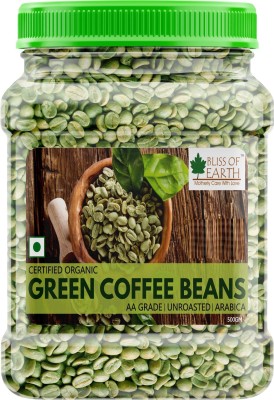 Bliss of Earth USDA Organic Green Coffee Beans, Arabica A Grade, Ideal For Weight Loss Roast & Ground Coffee(500 g, Green Coffee Flavoured)