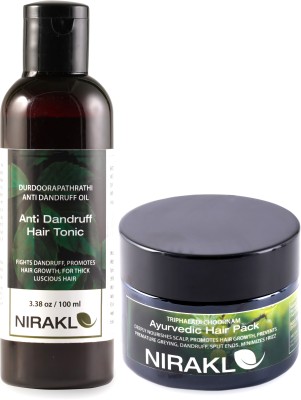 Nirakle Anti Dandruff Haircare Kit (Pack of 2) Hair Oil(100 ml)