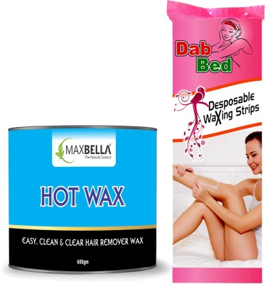 MaxBella Regular Hair Removal Hot Wax With 40pc Professional wax Strips | Hair Removal Wax For Arms, Chest, Legs, Back, and Full Body | For Men & Women | All Skin Types | Paraben & Sulphate Free Wax(600 g)