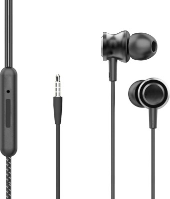 Worricow Extra Bass Earphone Powerful Driver for Stereo Audio 3.5mm Jack Wired Headset(Grey, In the Ear)