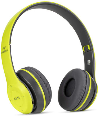 HIFY P47 Wireless Bluetooth On Ear Headphone with Mic Bluetooth(Green, On the Ear)