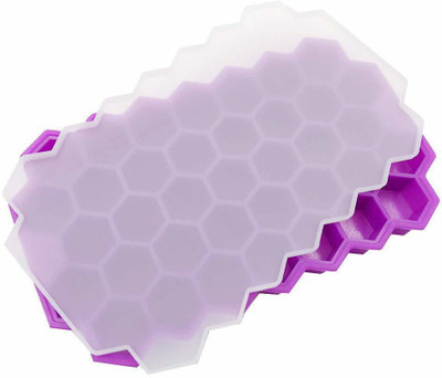 BLAPOXE 37-Grid Honeycomb Shape Food Grade Silicone Stackable Ice Cube Mold Tray for Jelly Chocolate Cocktails, Whiskey and Ice Drinks Multicolor Silicone Ice Cube Tray(Pack of1)