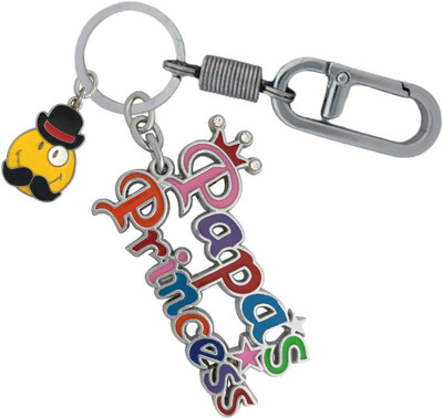 HANDSOME ISK Different colorful design Papa princess with best quality hanging hook along with smiley yellow mustache Key Chain
