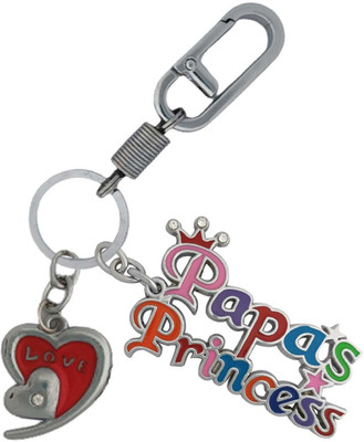 SHOKY LOOKS Multicolor Papa princess with love heart along with best quality locking lock Key Chain