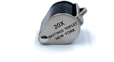 Ceznek Triplet Glass Folding Pocket Size Hand-Held Portable for Jewellery, Diamon 20x eye loupe(Silver)