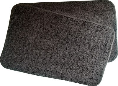 PROLOOM Microfiber Door Mat(Brown, Medium, Pack of 2)