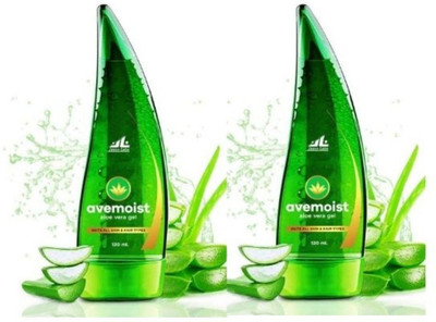 Nature Vedic Avemoist Aloevera Gel with Pure Aloevera & Vitamin E for Skin & Hair - 120 ml Each(240 ml)