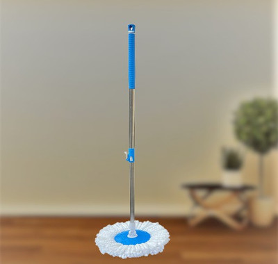Livronic Mop Stick Rod Only Stainless Steel Spin Mop Stick Floor Cleaning with Microfiber Mop Head/Refill 1 Pcs Set of 1 (Blue) Strip Mop(Blue)