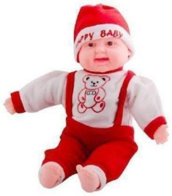 3dseekers Super Cool Baby Musical/Laughing Boy/Laughing Doll | Toy & Birthday Gift | Unique Doll for Baby Boy & Baby Girl, Children, Kids Small (14X6) (Red, White)(Multicolor)