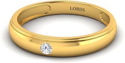 LORDS JEWELS Tridency Diamond Gold Band for Men- Ring For Him 14kt Diamond Yellow Gold ring