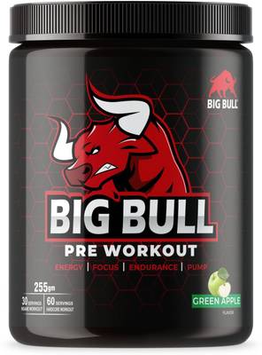 Big Bull Hardcore Pre-Workout [30-60 Serving, 255g] Free Shaker Energy Drink