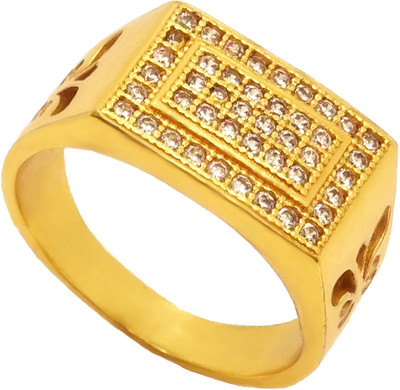 Pandadi Collection Brass Diamond Gold Plated Ring