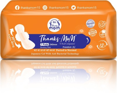 Thanks mom Freedom L 240 mm Sanitary Pads for Women, 7 Napkins Sanitary Pad(Pack of 7)