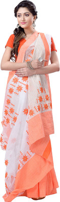 TANTLOOM Printed Handloom Handloom Pure Cotton Saree(Orange)