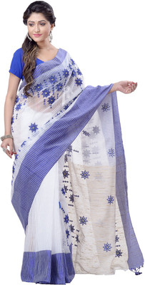 TANTLOOM Printed Handloom Handloom Pure Cotton Saree(Blue)