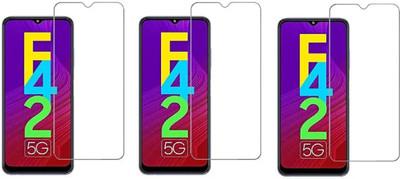 ISAAK Tempered Glass Guard for Samsung Galaxy F42 5G(Pack of 3)