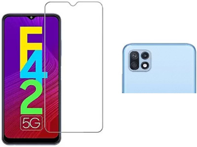ISAAK Tempered Glass Guard for Samsung Galaxy F42 5G Tempered Glass & Back Camera Lens Protector (Combo Pack)(Pack of 2)