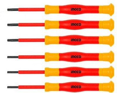 MALFAH ENTERPRISES Insulated Precision Screwdriverset | HKIPSD0601 | 6 Pcs Insulated Precision Screwdriverset Impact Screwdriver Set(Pack of 6)
