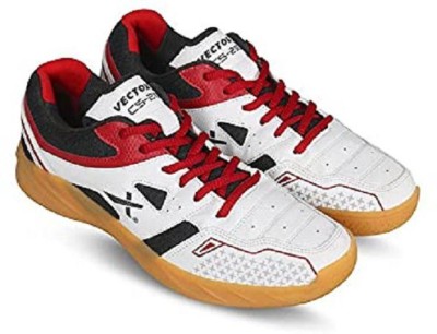 VECTOR X Court Shoe Men Badminton Shoe Non Marking Sole Badminton Shoes For Men(White)