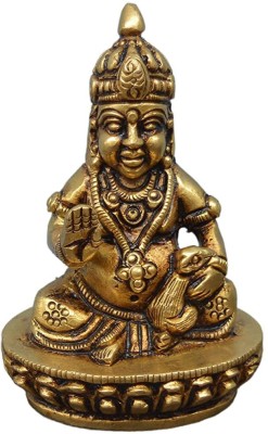 Kuber Handicraft Kuber Ji Murti Idol Puja Mandir 1.7 x 1.2 x 2.6 Inch (L x W x H) Decorative Decorative Showpiece  -  4 cm(Brass, Gold)
