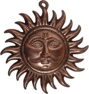 gandak Wall Hanging Lord Sun Idol Suraj surya Murti Statue Brass Decorative Showpiece for Wall Décor Room Décor Best for Housewarming Vastu Good Luck Aluminium Yantra(Pack of 1)