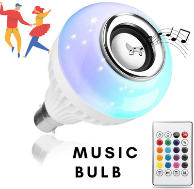 ATSolutions 12 W Colour Changing Music Function, Bluetooth Connecting LED Bulb with Remote - Multicolour Smart Bulb