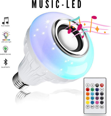 ATSolutions Smart Colour Changing Bluetooth Speaker LED Music Light Bulb Colorful Lamp with Remote Control for Home,Bedroom,Living Room,Party Compatible for All Device Smart Bulb (Pack of 1) Smart Bulb