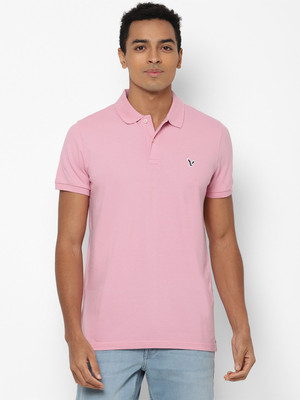 American Eagle Outfitters Solid Men Polo Neck Pink T-Shirt