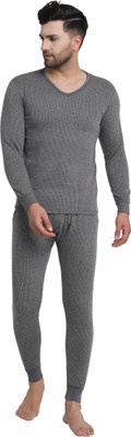 Light Pure Light Pure Mens Soft Cotton Fleece Thermal Grey Suit for winter Men Top - Pyjama Set Thermal