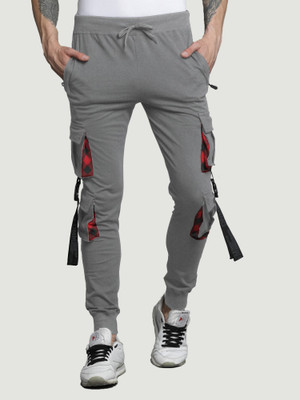 MANIAC Colorblock Men Grey, Red Track Pants
