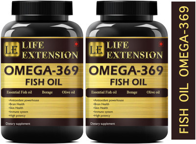 Life Extension Omega 369 Fish Oil 1000mg (120 Capsules) Pro(2 x 60 Capsules)