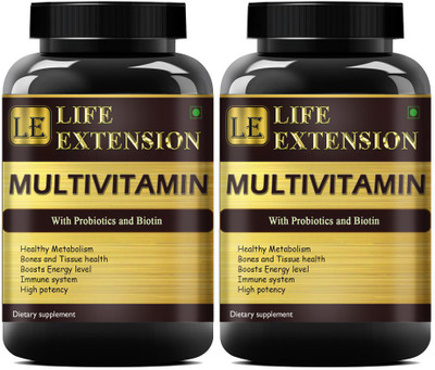 Life Extension Immunity Multivitamins With Probiotics For Men & Women (120 Capsules) Ultra(2 x 60 Capsules)