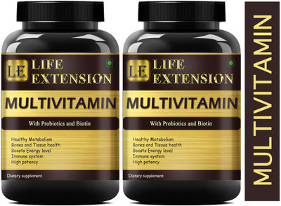 Life Extension Immunity Multivitamins With Probiotics For Men & Women (120 Capsules) Pro(2 x 60 Capsules)