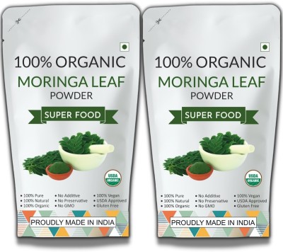 Meld 100% Organic Moringa Powder 100gm, Used for Weight Loss - Green Super Food - Plant-Based Protein(200 g, NA)