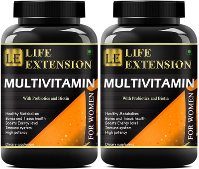 Life Extension Immunity Multivitamins With Probiotics For Women (120 Capsules) Premium(2 x 60 Capsules)