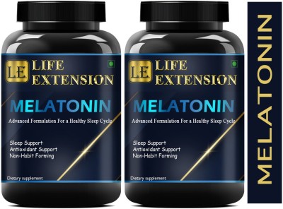 Life Extension Sleeping Aid Pills for Deep Sleep Melatonin 5mg (120 Capsules) Pro(2 x 60 Capsules)