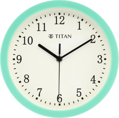 Titan Analog 25 cm X 25 cm Wall Clock(Green, With Glass, Standard)