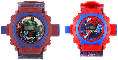 NumberOne Avengers & SpiderMan 24-Images Digital Display Projector Cartoon Watch for Kids Digital Watch  - For Boys & Girls