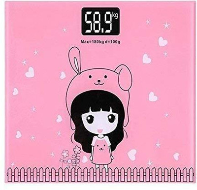 SEAHAVEN Digital Weighing Scale - Heavy Thick Tempered Glass LCD Display Personal Bathroom Weight Machine for Human Body Health Weight Scale Digital for Men Weighing Scale(Pink)