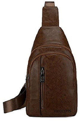 HANDCUFFS Sling Bag Cross Body Backpack Chest Bags Crossbody Bag Daypack Outdoor Cycling Bags for Men Women (Brown) 30 L Backpack(Brown)