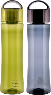 KUBER INDUSTRIES 2000 ml Plastic Bottle(Pack of 2, Grey, Green)