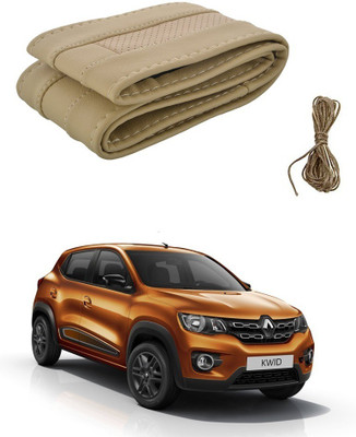 Auto Smart Look Hand Stiched Steering Cover For Renault Kwid(Beige, Leatherite)