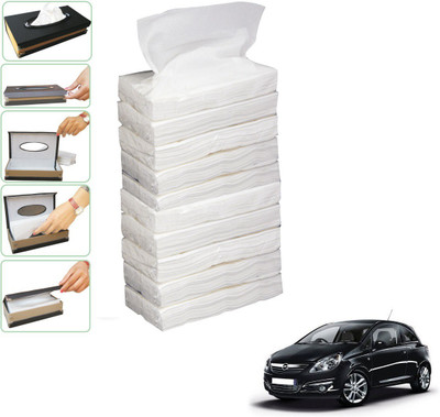 KOZDIKO 10 SET REFILLER WITH 100 PULLS (200 SHEETS) FOR OPEL CORSA Vehicle Tissue Dispenser(White)