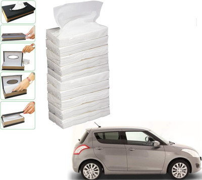 KOZDIKO 10 SET REFILLER WITH 100 PULLS (200 SHEETS) FOR MARUTI SUZUKI SWIFT TYPE 2 Vehicle Tissue Dispenser(White)