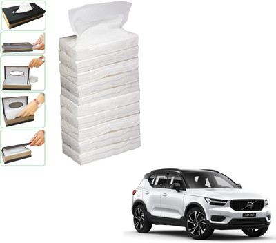 KOZDIKO 10 SET REFILLER WITH 100 PULLS (200 SHEETS) FOR VOLVO XC40 Vehicle Tissue Dispenser(White)