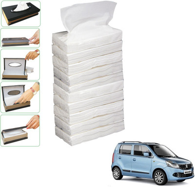 KOZDIKO 10 SET REFILLER WITH 100 PULLS (200 SHEETS) FOR MARUTI SUZUKI OLD WAGONR (2000-2010) Vehicle Tissue Dispenser(White)